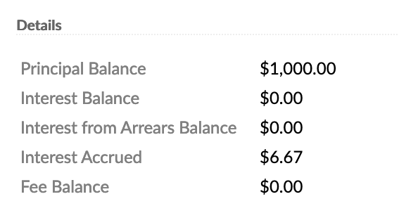 Accrued interest with offset balance